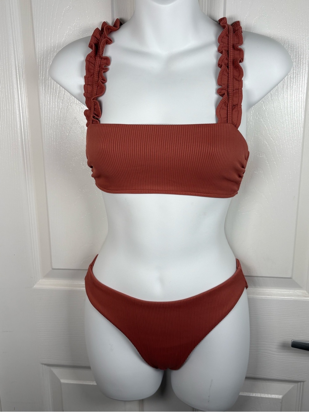 Beach Riot Ivy Bikini Bottom & Top In Rust Size Small - Picture 2 of 8